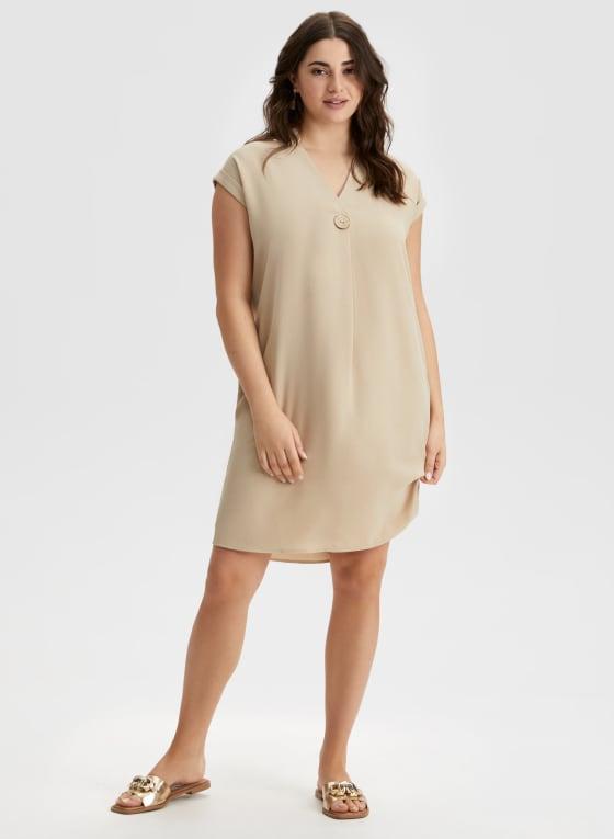 Button Detail Short Sleeve Dress