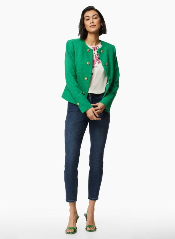 Button Detail Bouclé Jacket