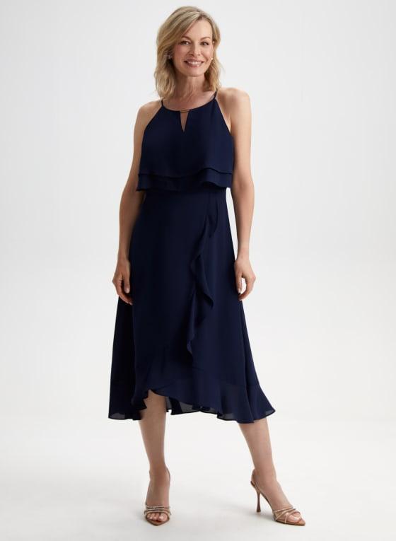 Tiered Ruffle Detail Halter Dress