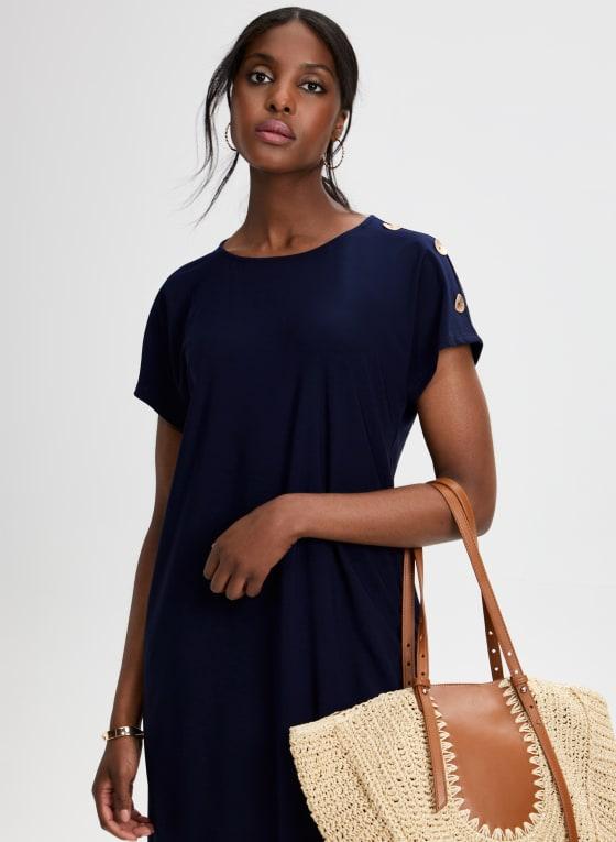 Decorative Button Detail Dress