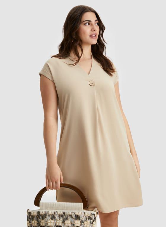 Button Detail Short Sleeve Dress